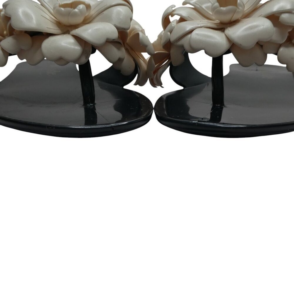 Kate Spade Jaylee Floral Ladybug Jelly Slide Sandals Womens Size 6 Black White - Picture 9 of 14